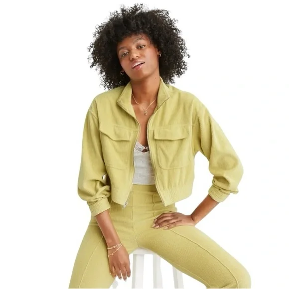 Aerie Groove On Velour Full Zip Cropped Jacket - Picture 2 of 10